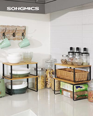 Set 4 Rafturi organizatoare pentru Bucatarie Model Tristen, Natural/Negru, 30x20x15 cm Set 4 Rafturi organizatoare pentru Bucatarie Model Tristen, Natural/Negru, 30x20x15 cm