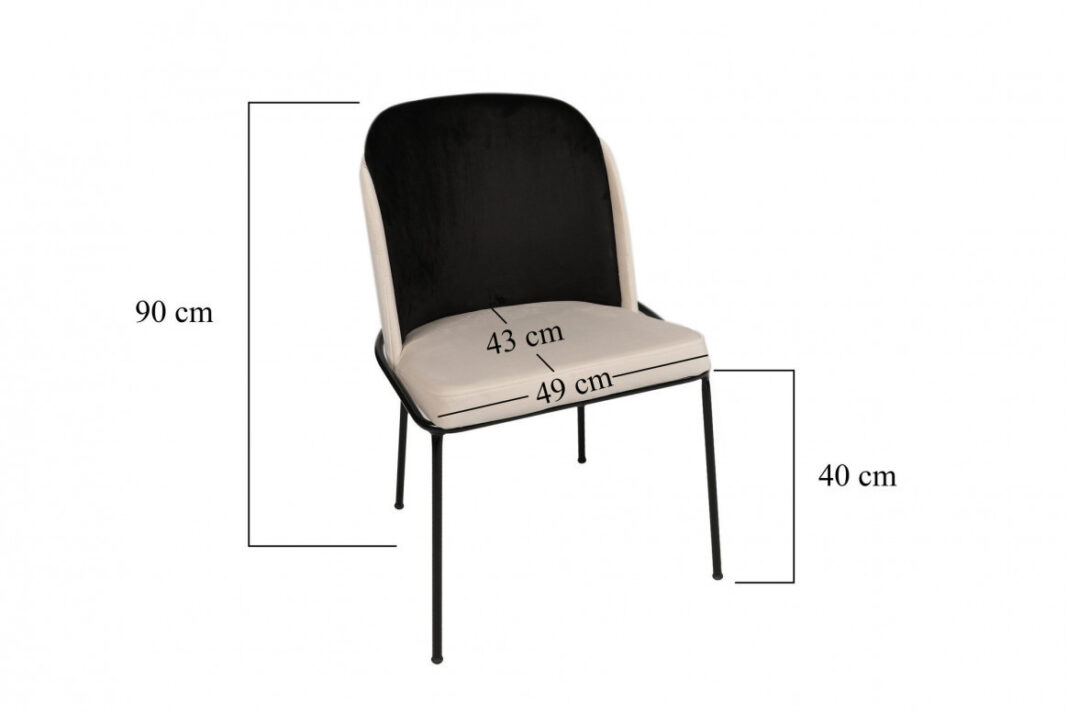 Set 4 scaune Model Dore, Crem/Negru, 54x55x86 cm Set 4 scaune Model Dore, Crem/Negru, 54x55x86 cm