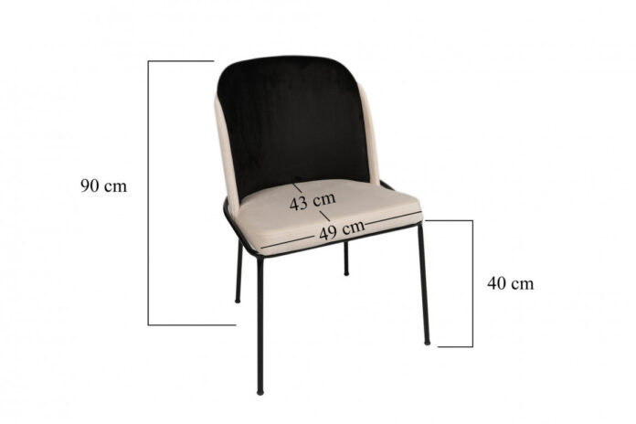 Set 4 scaune Model Dore, Crem/Negru, 54x55x86 cm Set 4 scaune Model Dore, Crem/Negru, 54x55x86 cm