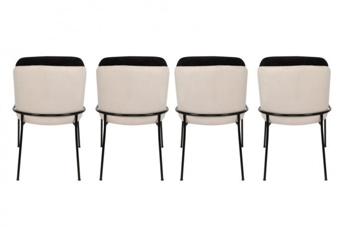 Set 4 scaune Model Dore, Crem/Negru, 54x55x86 cm Set 4 scaune Model Dore, Crem/Negru, 54x55x86 cm