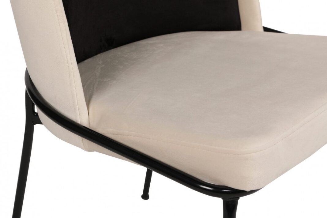 Set 4 scaune Model Dore, Crem/Negru, 54x55x86 cm Set 4 scaune Model Dore, Crem/Negru, 54x55x86 cm
