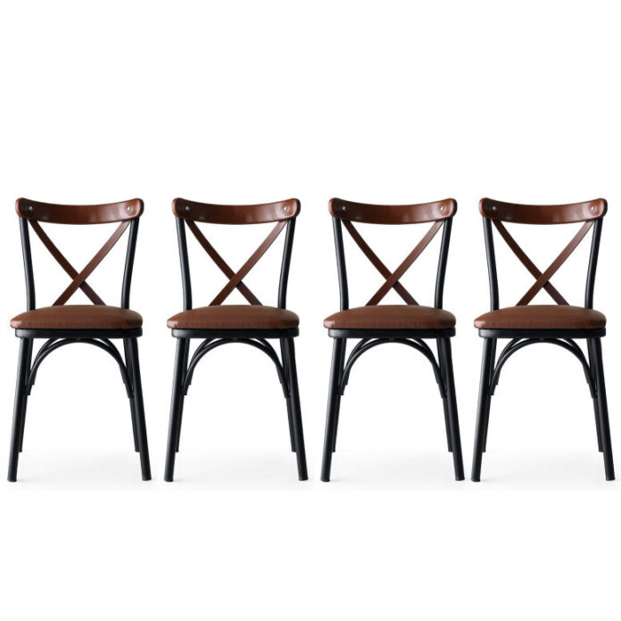 Set 4 scaune Model Ekol, Maro, 42x42x84 cm Set 4 scaune Model Ekol, Maro, 42x42x84 cm
