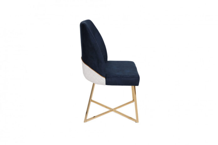 Set 4 scaune Model Madrid, Belumarin/Auriu, 50x49x90 cm Set 4 scaune Model Madrid, Belumarin/Auriu, 50x49x90 cm