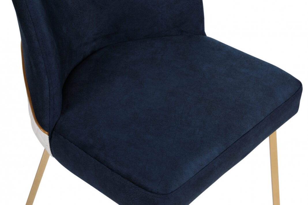 Set 4 scaune Model Madrid, Belumarin/Auriu, 50x49x90 cm Set 4 scaune Model Madrid, Belumarin/Auriu, 50x49x90 cm