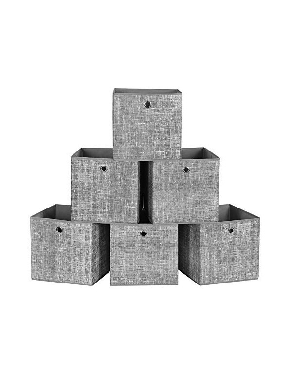 Set 6 cuburi de depozitare, Songmics, 30 x 30 x 30 cm, RFB02LG-3, Gri Set 6 cuburi de depozitare, Songmics, 30 x 30 x 30 cm, RFB02LG-3, Gri
