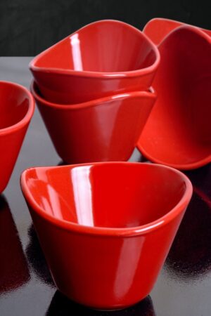 Set boluri ceramice, 6 bucati Tigela Rosu 7.1x11x7.1 cm Set boluri ceramice, 6 bucati Tigela Rosu 7.1x11x7.1 cm