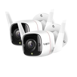 Set camere supraveghere exterior IP WiFi TP-Link TAPO C310P2, 3.89 mm, 3 MP, IR 30 m, microfon si difuzor, slot card, control prin aplicatie, detectie smart, sirena, 2 bucati Set camere supraveghere exterior IP WiFi TP-Link TAPO C310P2, 3.89 mm, 3 MP, IR 30 m, microfon si difuzor, slot card, control prin aplicatie, detectie smart, sirena, 2 bucati