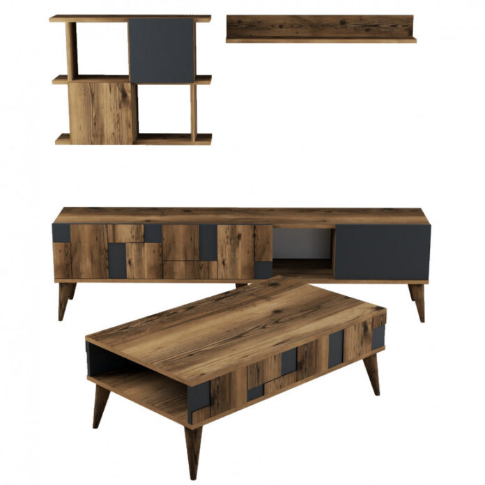Set Complet Living Madrid Walnut-Antracit