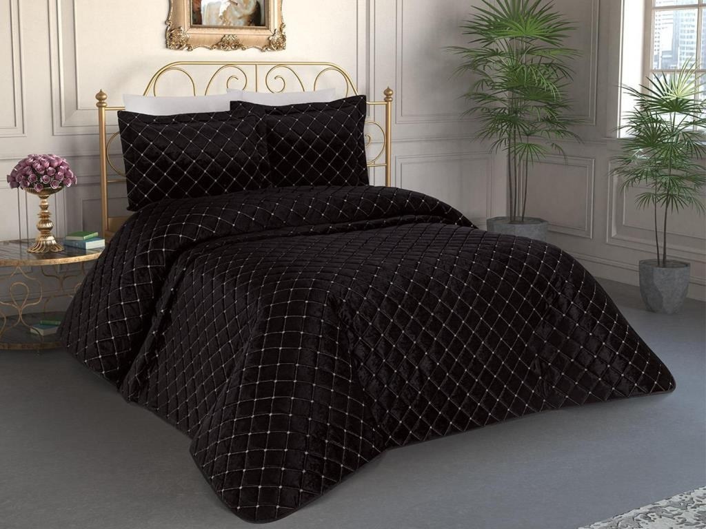 Set Cuvertura Pat Dublu Model Dessert Black Set Cuvertura Pat Dublu Model Dessert Black