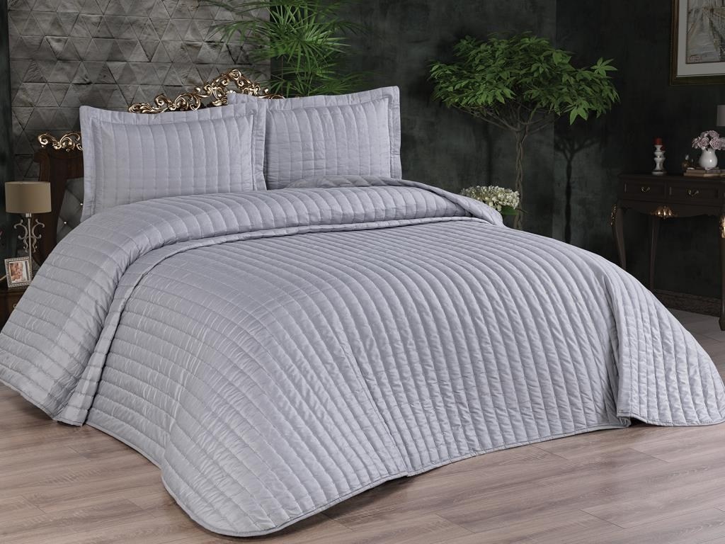 Set Cuvertura Pat Dublu Model Dublin Grey Set Cuvertura Pat Dublu Model Dublin Grey