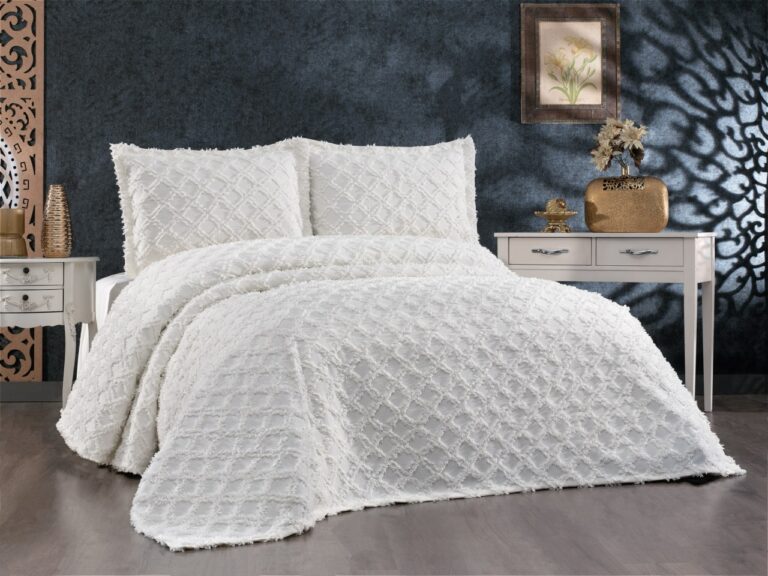 Set Cuvertura Pat Dublu Model Harem Cream