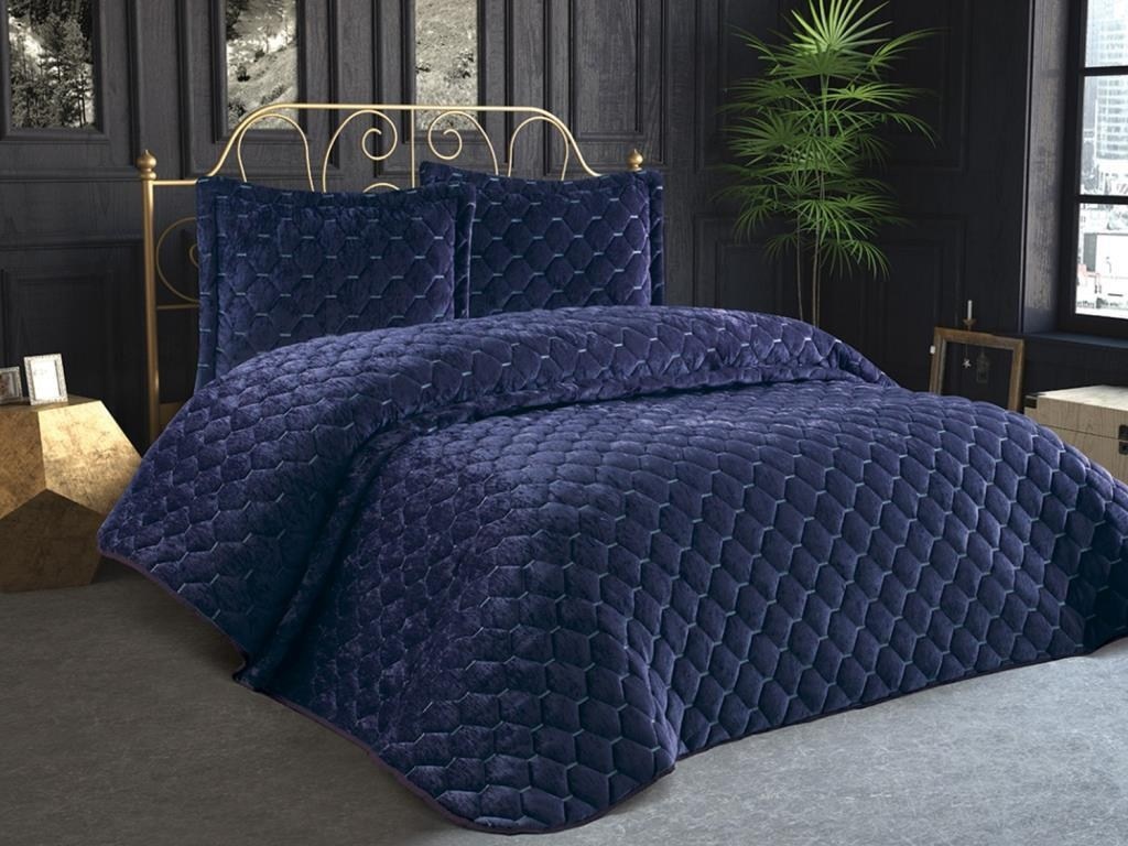 Set Cuvertura Pat Dublu Model Lima Dark Blue Set Cuvertura Pat Dublu Model Lima Dark Blue