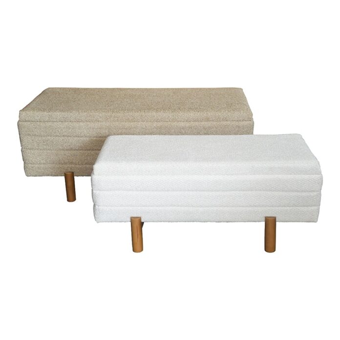 Set de 2 tabureți Cindy, bej/alb, 110x50x49 cm Set de 2 tabureți Cindy, bej/alb, 110x50x49 cm