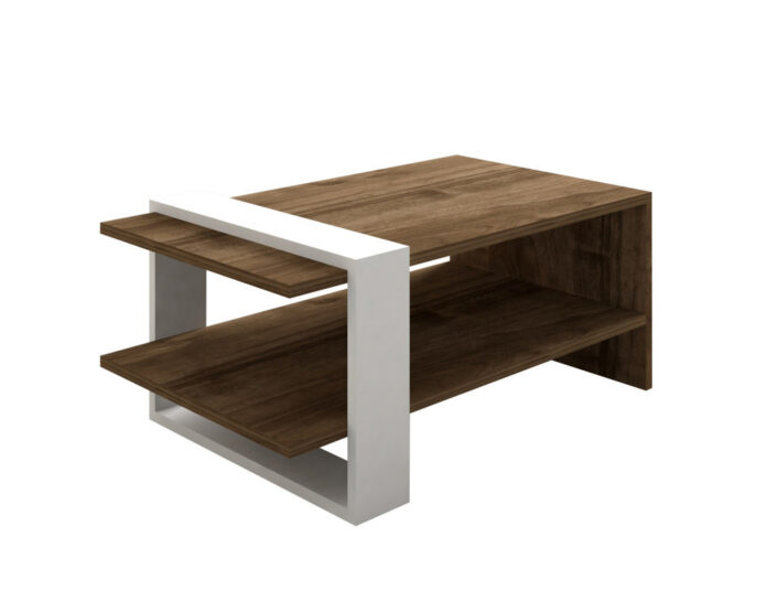 Set de mobilier pentru living Gaye, Nuc- Alb Set de mobilier pentru living Gaye, Nuc- Alb