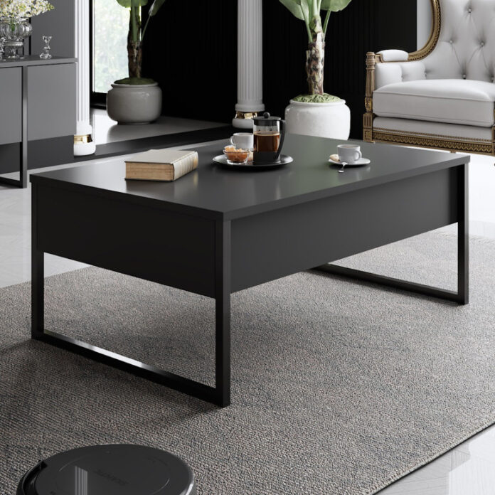 Set de mobilier pentru living Luxe, Antracit- Negru Set de mobilier pentru living Luxe, Antracit- Negru