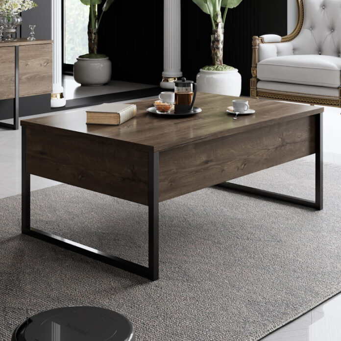 Set de mobilier pentru living Luxe, Nuc- Negru Set de mobilier pentru living Luxe, Nuc- Negru