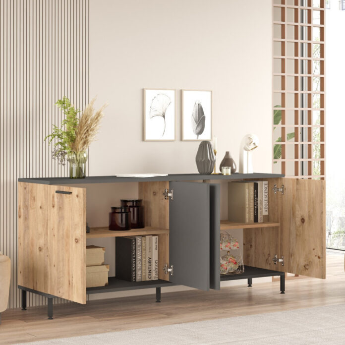 Set de mobilier pentru living RL6-AA, Pin atlantinc- Antracit Set de mobilier pentru living RL6-AA, Pin atlantinc- Antracit
