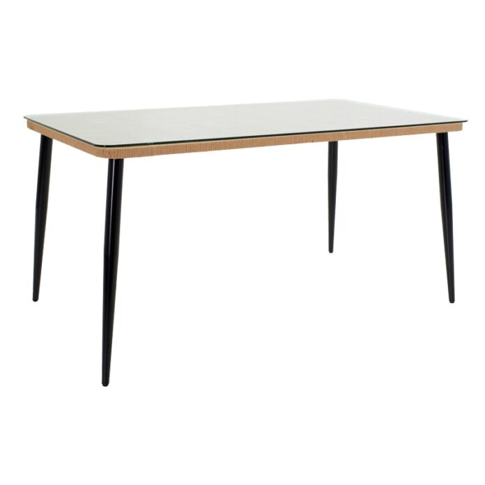 Set Masa si Scaune de Exterior, 5 Piese, Model Naoki, Natural/Negru, 160x90x78 cm Set Masa si Scaune de Exterior, 5 Piese, Model Naoki, Natural/Negru, 160x90x78 cm