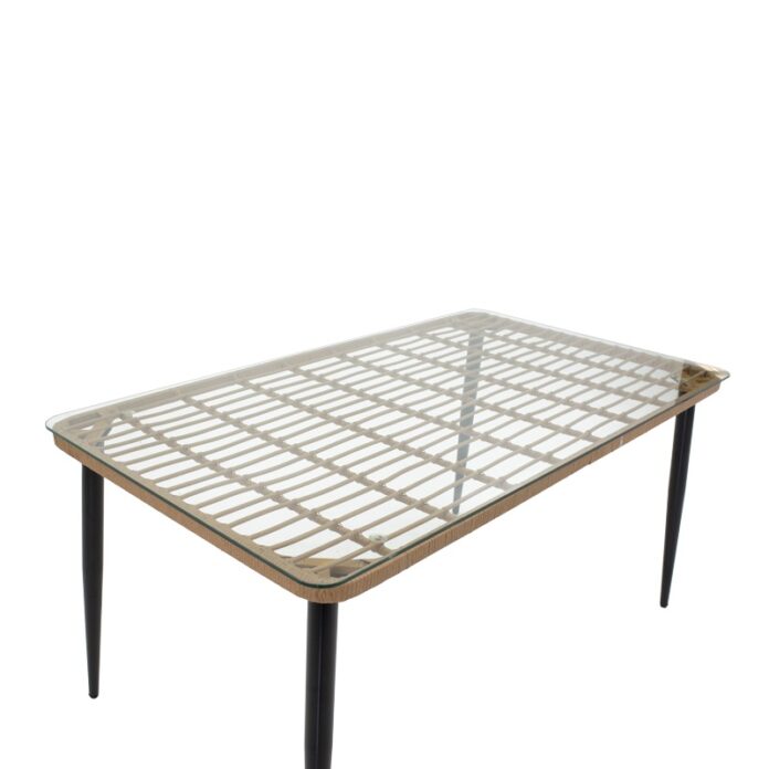 Set Masa si Scaune de Exterior, 5 Piese, Model Naoki, Natural/Negru, 160x90x78 cm Set Masa si Scaune de Exterior, 5 Piese, Model Naoki, Natural/Negru, 160x90x78 cm