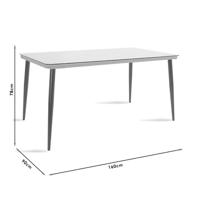 Set Masa si Scaune de Exterior, 5 Piese, Model Naoki, Natural/Negru, 160x90x78 cm Set Masa si Scaune de Exterior, 5 Piese, Model Naoki, Natural/Negru, 160x90x78 cm