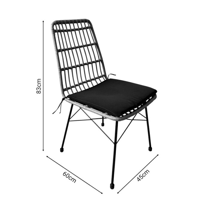 Set Masa si Scaune de Exterior, 5 Piese, Model Naoki, Natural/Negru, 160x90x78 cm Set Masa si Scaune de Exterior, 5 Piese, Model Naoki, Natural/Negru, 160x90x78 cm