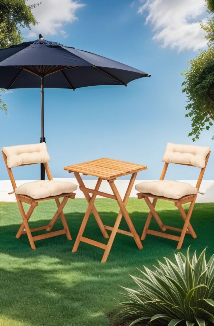 Set masa si scaune de gradina (3 piese) My001A Crem 50x72x50 cm Set masa si scaune de gradina (3 piese) My001A Crem 50x72x50 cm