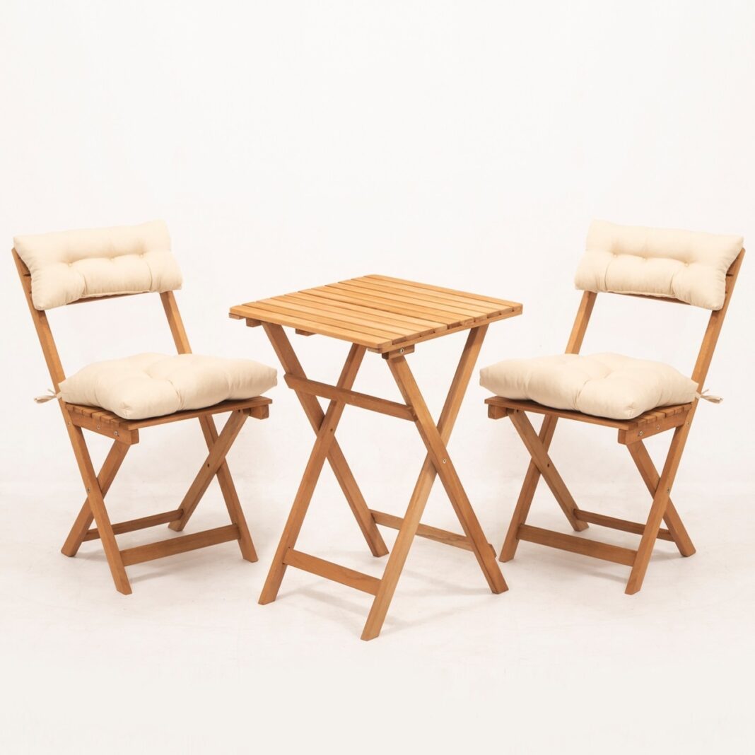 Set masa si scaune de gradina (3 piese) My001A Crem 50x72x50 cm Set masa si scaune de gradina (3 piese) My001A Crem 50x72x50 cm