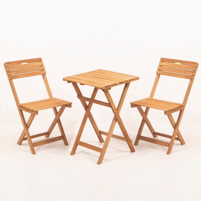 Set masa si scaune de gradina (3 piese) My001A Crem 50x72x50 cm