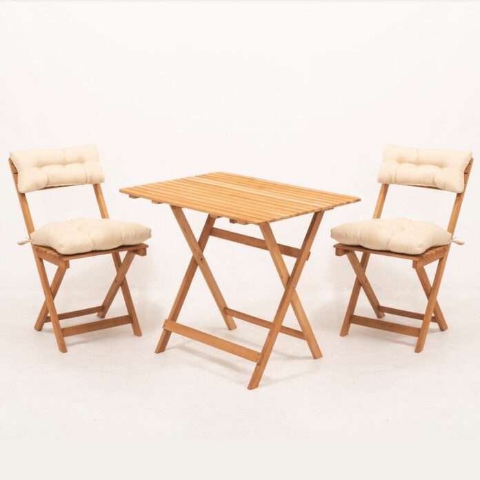 Set masa si scaune de gradina (3 piese) My003A Crem 80x72x60 cm Set masa si scaune de gradina (3 piese) My003A Crem 80x72x60 cm