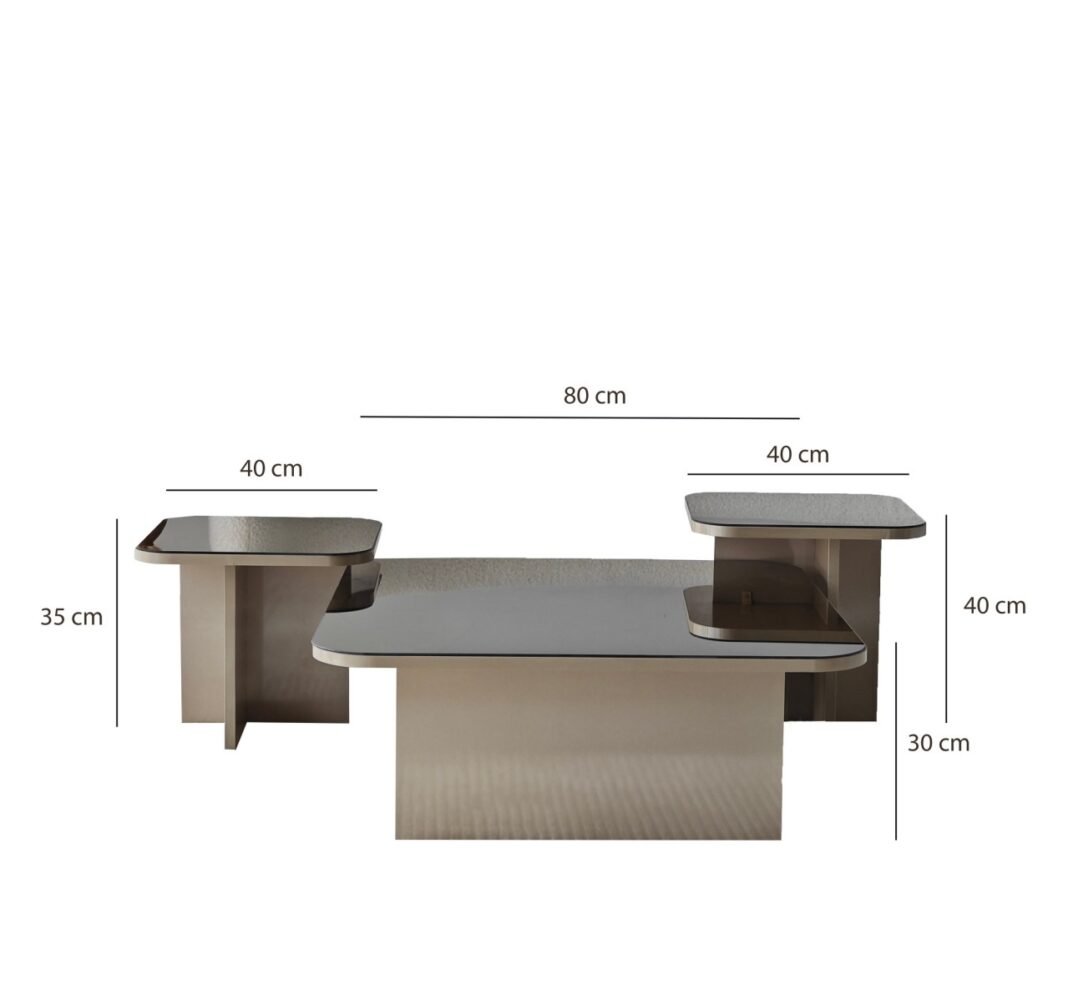 Set masute de cafea Jazz Bej 80x30x80 cm Set masute de cafea Jazz Bej 80x30x80 cm