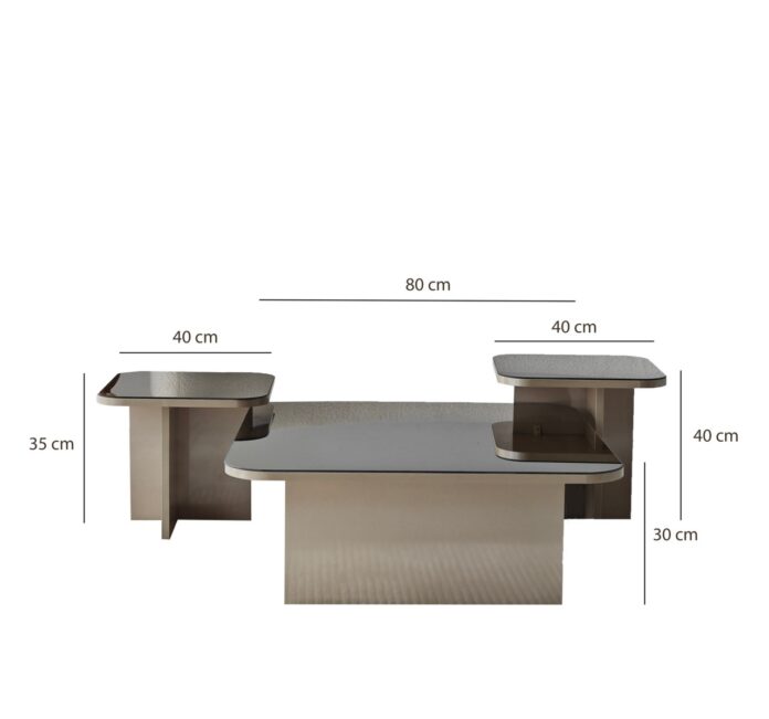 Set masute de cafea Jazz Bej 80x30x80 cm Set masute de cafea Jazz Bej 80x30x80 cm
