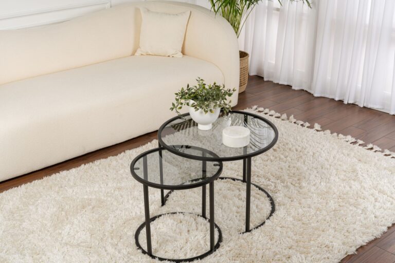 Set Masute de cafea Model Aurum 60, Negru/Gri