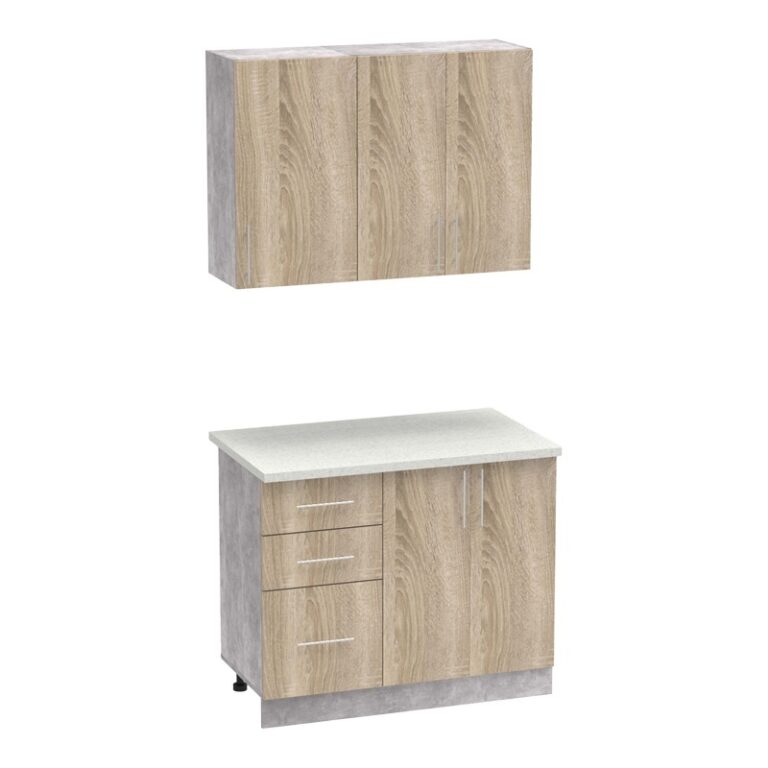 Set mobilă de bucătărie Festa I, stejar sonoma/gri deschis, 100x60x85 cm