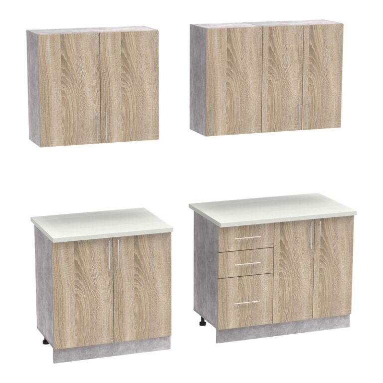 Set mobilă de bucătărie Festa V, stejar sonoma/gri deschis, 160x60x85 cm