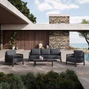 Set mobilier de grădină Feralda V1, bej/gri deschis Set mobilier de grădină Feralda V1, bej/gri deschis