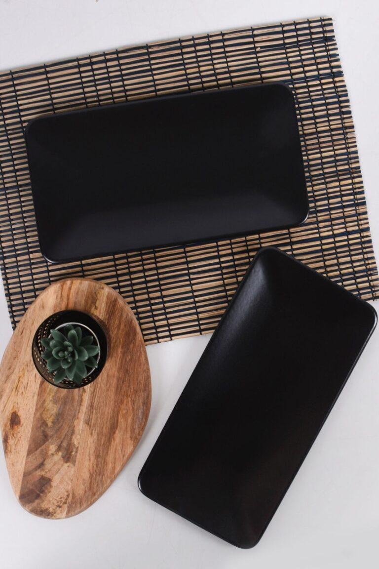 Set platouri, 2 bucati Allier Mueul Negru 33x33x0 cm