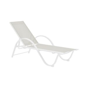 Sezlong cu brate, Model Attain, culoare alb, aluminiu si textil, 200x62x35 cm Sezlong cu brate, Model Attain, culoare alb, aluminiu si textil, 200x62x35 cm