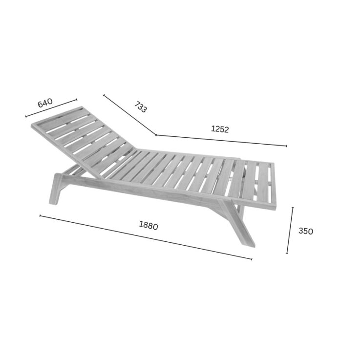 Sezlong Model Melop, Natural, 200x70x35 cm Sezlong Model Melop, Natural, 200x70x35 cm
