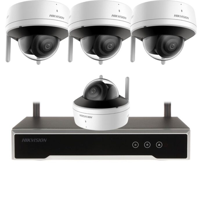 Sistem supraveghere exterior IP WiFi Hikvison KIT-HK-WF-4INT2MP30IR-A, 2 MP, 2.8 mm, IR 30 m, slot card, microfon si difuzor Sistem supraveghere exterior IP WiFi Hikvison KIT-HK-WF-4INT2MP30IR-A, 2 MP, 2.8 mm, IR 30 m, slot card, microfon si difuzor