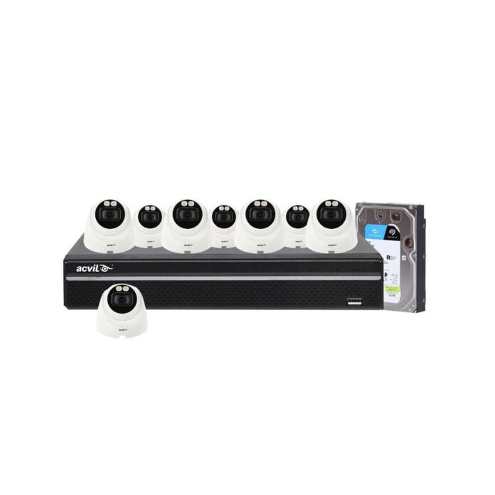 Sistem supraveghere IP basic Acvil ACV-M8EXT30-2M-A-IP, 8 camere, 2 MP, IR 30 m, 2.8 mm, microfon, slot card, 1 TB HDD Sistem supraveghere IP basic Acvil ACV-M8EXT30-2M-A-IP, 8 camere, 2 MP, IR 30 m, 2.8 mm, microfon, slot card, 1 TB HDD