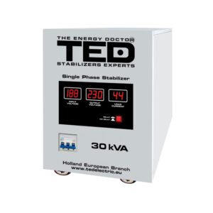 Stabilizator de tensiune cu servomotor TED 001962, 30000 VA, 24000 W, regleta Stabilizator de tensiune cu servomotor TED 001962, 30000 VA, 24000 W, regleta