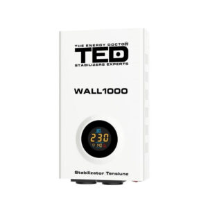 Stabilizator de tensiune cu 2 prize TED WALL TED 000057, 1000 VA/600 W Stabilizator de tensiune cu 2 prize TED WALL TED 000057, 1000 VA/600 W