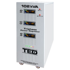 Stabilizator de tensiune trifazic cu servomotor TED 102kVA-SVC TED000064, 102000 VA/70000 W Stabilizator de tensiune trifazic cu servomotor TED 102kVA-SVC TED000064, 102000 VA/70000 W
