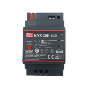 Sursa de alimentare MeanWell KNX-20E-640, 2 iesiri, 30V DC/0.64A, protocol KNX, montaj pe sina DIN Sursa de alimentare MeanWell KNX-20E-640, 2 iesiri, 30V DC/0.64A, protocol KNX, montaj pe sina DIN