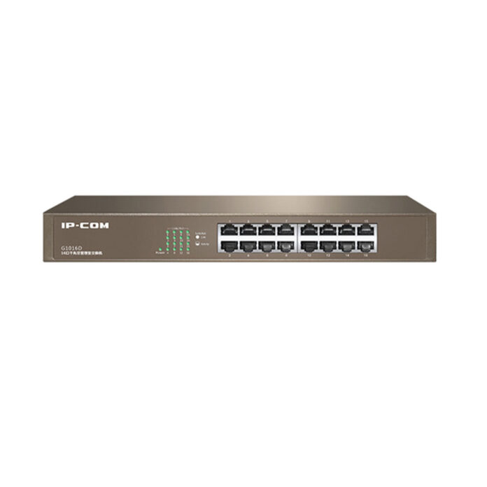 Switch cu 16 porturi IP-COM G1016D, 32 Gbps, 23.8 Mpps, 8000 MAC, fara management Switch cu 16 porturi IP-COM G1016D, 32 Gbps, 23.8 Mpps, 8000 MAC, fara management