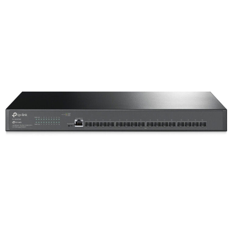 Switch cu 16 porturi SFP+ Gigabit TP-Link TL-SX3016F, 1 port RJ45, 320 Gbps, 238.09 Mpps, 32.000 MAC, Omada SDN, cu management