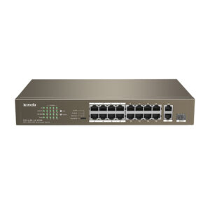 Switch cu 16 porturi Tenda TEF1118P-16-150W, 7.2 Gbps, 5.36 Mpps, 4000 MAC, PoE, fara management Switch cu 16 porturi Tenda TEF1118P-16-150W, 7.2 Gbps, 5.36 Mpps, 4000 MAC, PoE, fara management