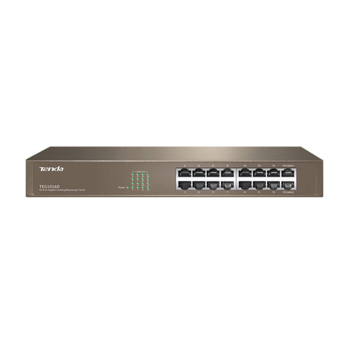 Switch cu 16 porturi Tenda TEG1016D, 32 Gbps, 23.8 Mpps, 8000 MAC, fara management Switch cu 16 porturi Tenda TEG1016D, 32 Gbps, 23.8 Mpps, 8000 MAC, fara management