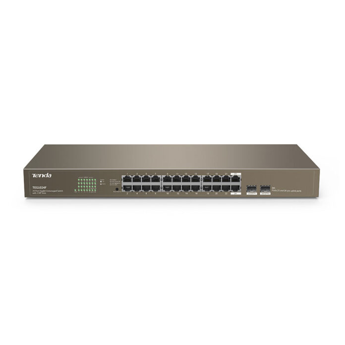 Switch cu 24 porturi Tenda TEG1024F, 48 Gbps, 35.6 Mpps, 8000 MAC, fara management Switch cu 24 porturi Tenda TEG1024F, 48 Gbps, 35.6 Mpps, 8000 MAC, fara management