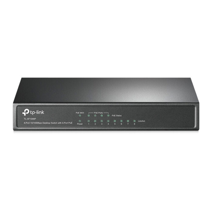 Switch cu 8 porturi TP-Link TL-SF1008P, 4 porturi PoE, 2000 MAC, 100 Mbps Switch cu 8 porturi TP-Link TL-SF1008P, 4 porturi PoE, 2000 MAC, 100 Mbps